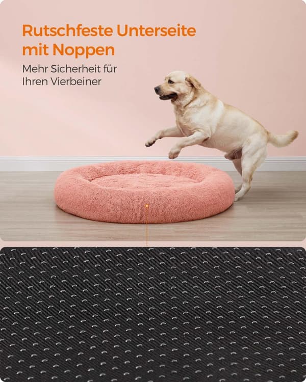 Rootz Plys Hundeseng - Dyreseng - Blød pude - Plysmateriale - PP Fyld - 120 cm x 20 cm - Pink - 3,2 kg