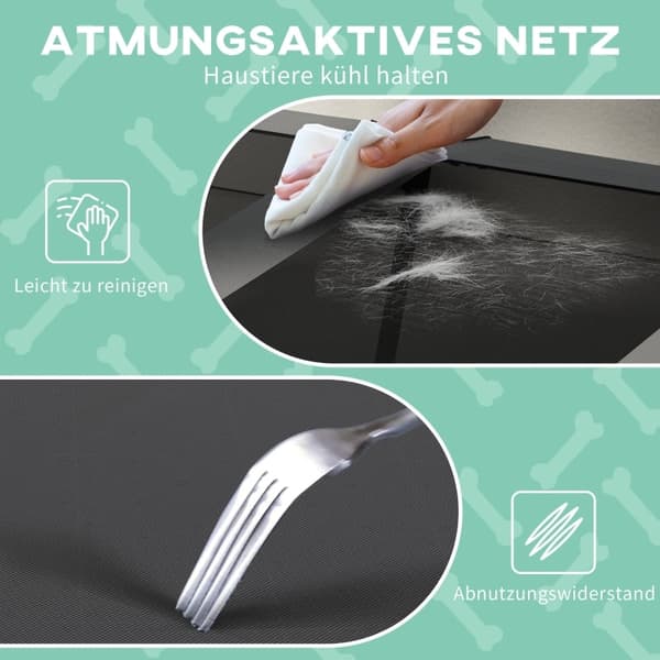 Rootz Hundsäng - Svalkande himmelsäng - Mesh som andas - Vattenavvisande tyg - Oxford - Rivsäker - Stålram - 106cm x 76cm x 94cm