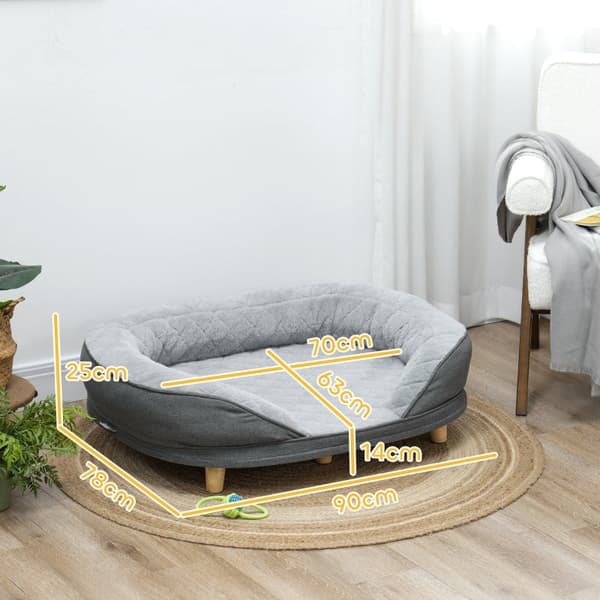 Rootz Pet Bed - Koirasohva - Pehmustettu koiran sohva - Irrotettava yläosa - Tukevat jalat - Ihanteellinen keskikokoisille ja suurille lemmikeille - 9