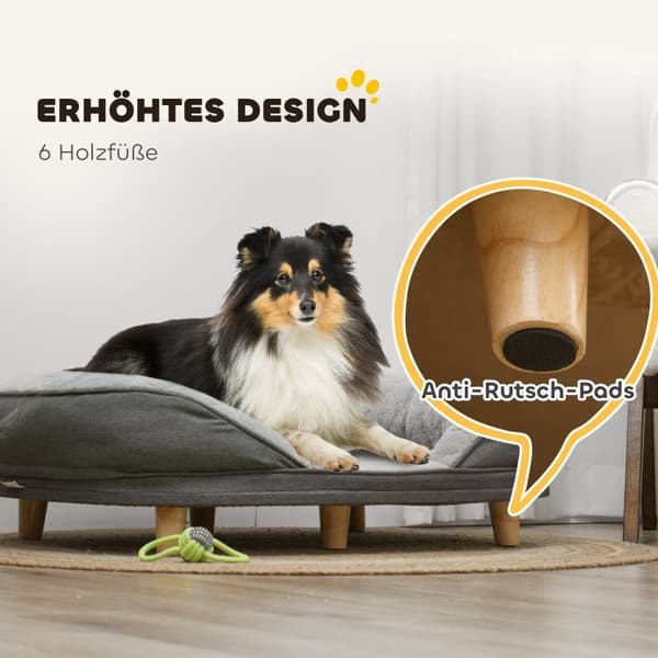 Rootz Pet Bed - Koirasohva - Pehmustettu koiran sohva - Irrotettava yläosa - Tukevat jalat - Ihanteellinen keskikokoisille ja suurille lemmikeille - 9