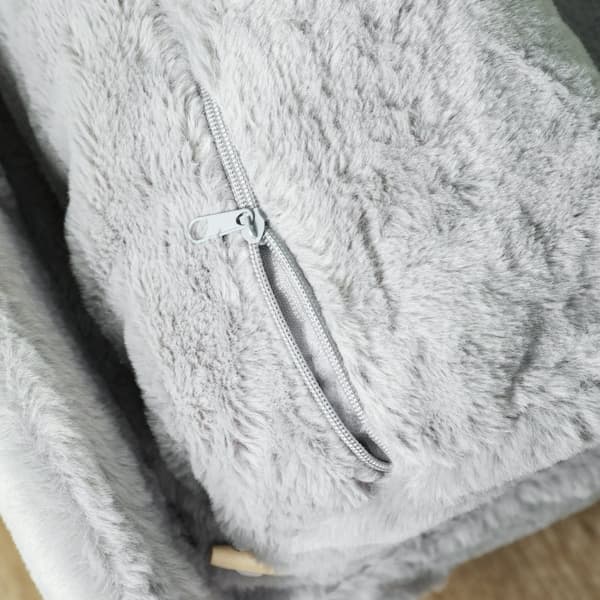Rootz plysch hundsoffa - Mysig husdjurssoffa - Förhöjd design - Tvättbara överdrag - Mjuk kudde och kudde - 80 cm x 50 cm x 40 cm