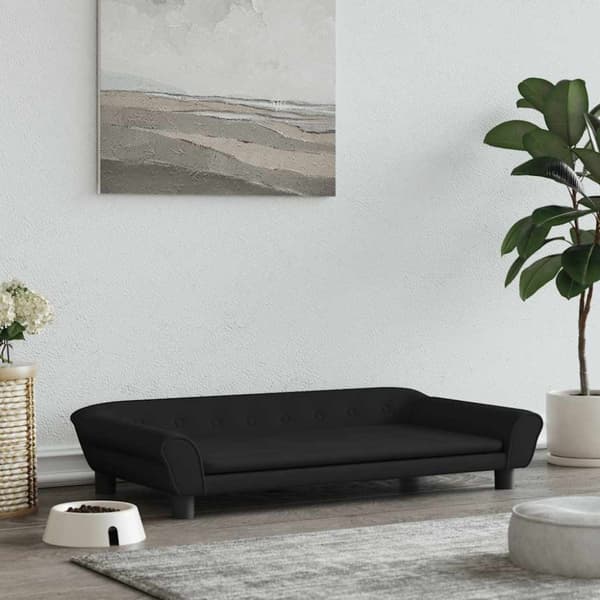 Hundbädd svart 100x50x21 cm sammet