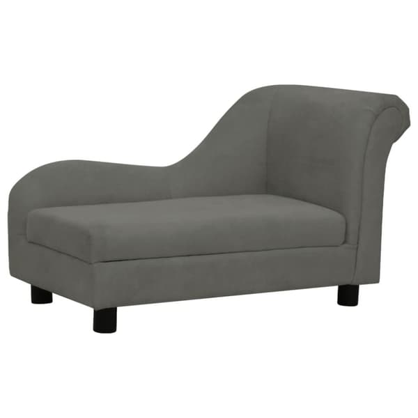 hundesofa med pude 83x44x44 cm plys mørkegrå