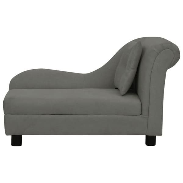 hundesofa med pude 83x44x44 cm plys mørkegrå