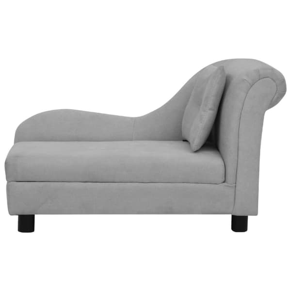 hundesofa med pude 83x44x44 cm plys grå