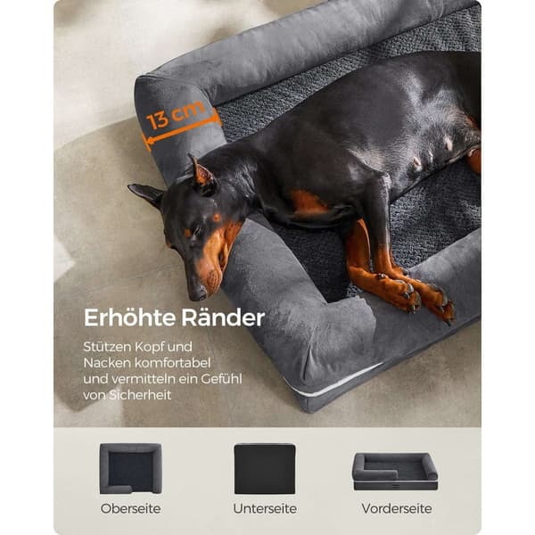 Rootz Ortopedinen koiransänky - Lemmikkien sänky - Memory Foam -patja - Korotettu tuki - 120 cm x 85 cm x 25 cm