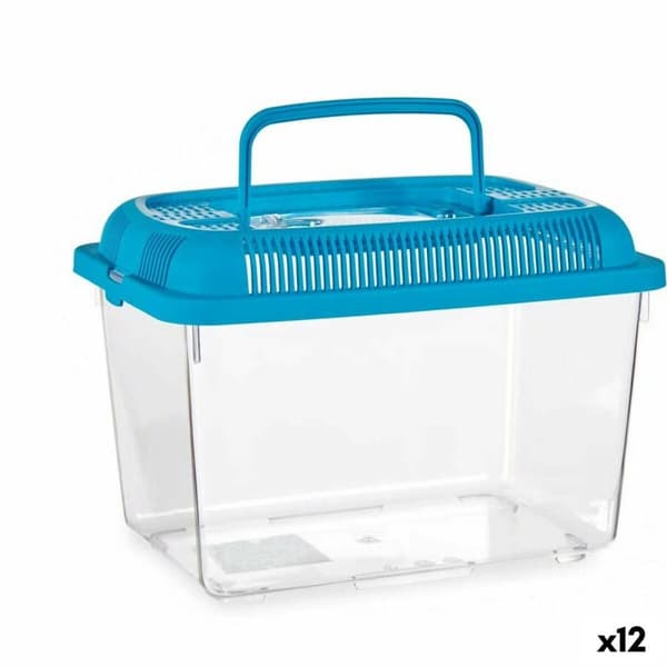 Kalasäiliö Kahvalla Medium Sininen Muovinen 3 L 17 x 16 x 24 cm (12 osaa)