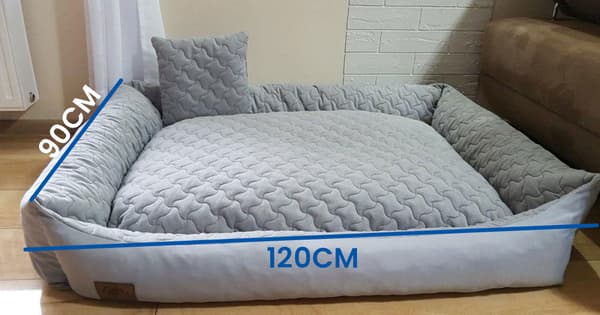 XXL Vandtæt Hundeseng 120x90cm - Høj Elastictet, Maskinvaskbar, Anti-Slip Bund til Store Hunde