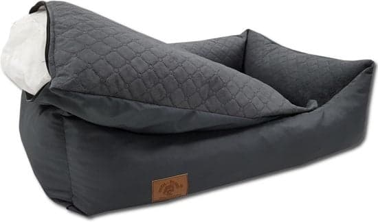 Bæredygtig antracit hundeseng, 100x70cm, vaskbar, anti-slip, vandtæt, til mellemstore til store hunde
