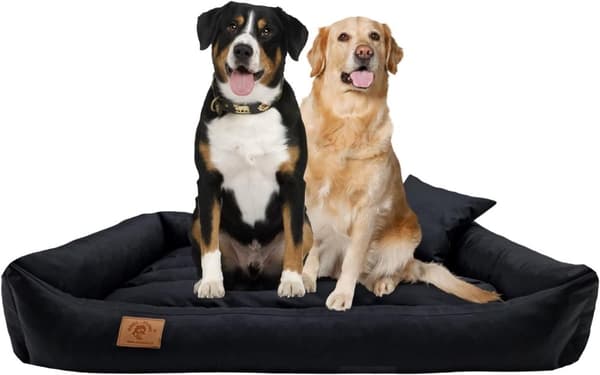 XXL Vandtæt Hundeseng med Anti-Slip Bund - Komfortabel Sort Kunstlæder for Ultimativ Sikkerhed