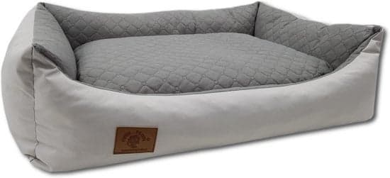 Hållbar ljusgrå hundsäng med anti-slip botten, 100x70 cm, maskintvättbar