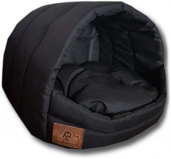 Stilfuld moderne hundeseng med memory foam og silikoneperlemadras - Sort