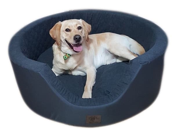Luksus Anti-Allergi Hundeseng, 90 cm Diameter, Vaskbar Betræk - Mørkeblå