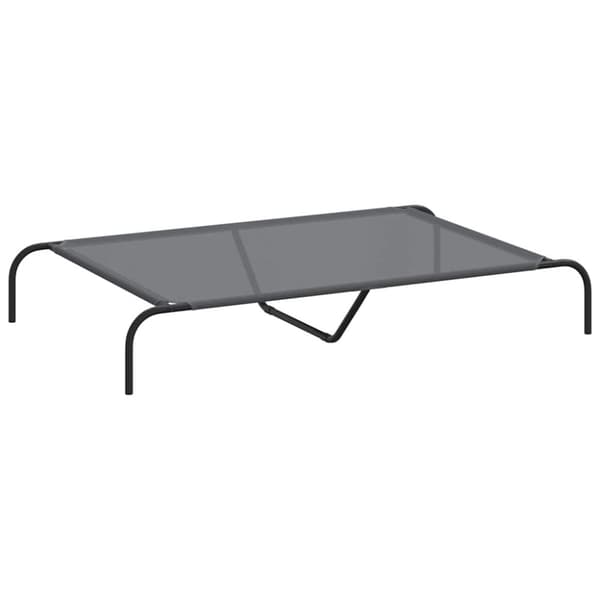 vidaXL Korotettu koiransänky harmaa 130x80x20 cm tekstiili ja teräs