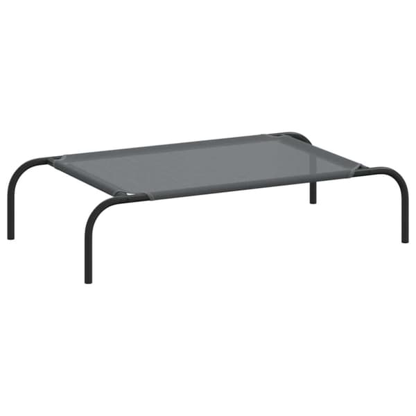vidaXL Forhøyet hundeseng grå 90x50x20 cm tekstil og stål