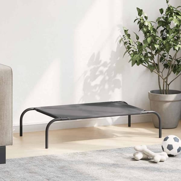 vidaXL Forhøyet hundeseng grå 90x50x20 cm tekstil og stål