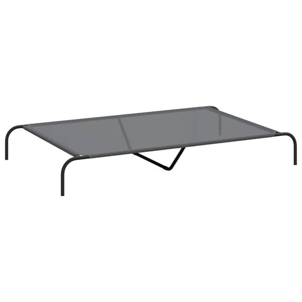 vidaXL Forhøyet hundeseng grå 150x90x20 cm tekstil og stål