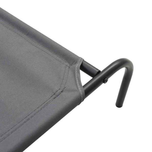 vidaXL Forhøyet hundeseng grå 110x65x20 cm oxfordstoff og stål