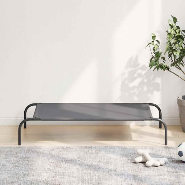 vidaXL Forhøyet hundeseng grå 110x65x20 cm oxfordstoff og stål