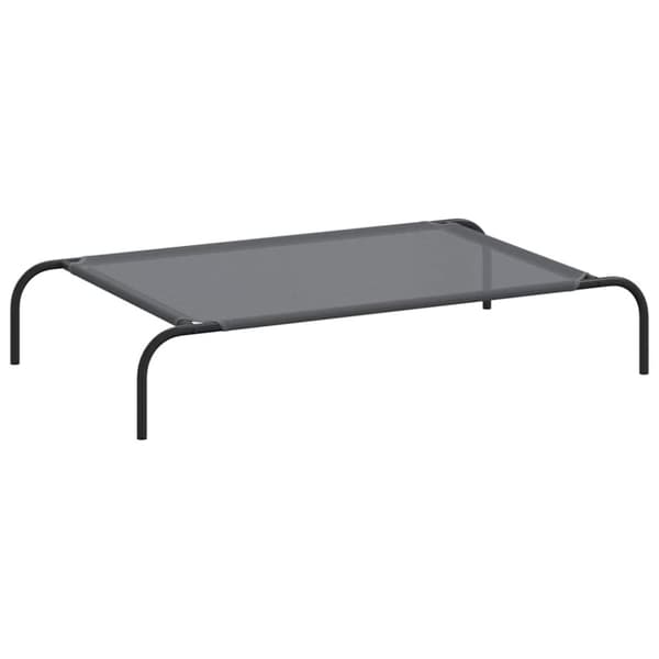 vidaXL Forhøyet hundeseng grå 110x65x20 cm tekstil og stål