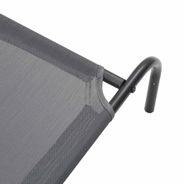 vidaXL Forhøyet hundeseng grå 110x65x20 cm tekstil og stål
