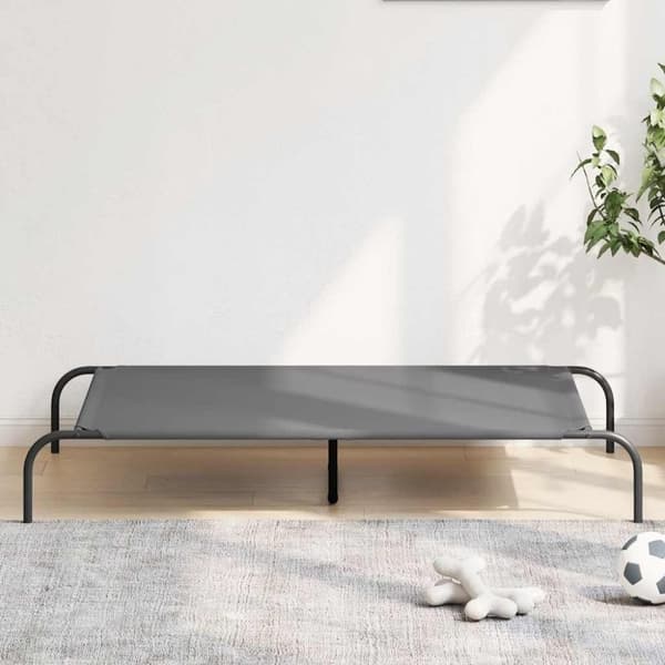 vidaXL Forhøyet hundeseng grå 130x80x20 cm oxfordstoff og stål