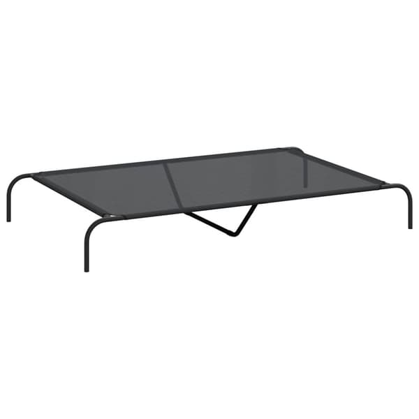 vidaXL Forhøyet hundeseng svart 150x90x20 cm tekstil og stål