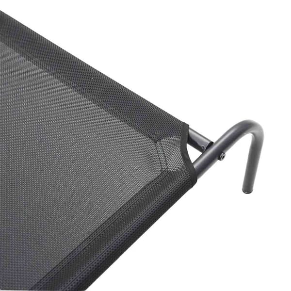 vidaXL Forhøyet hundeseng svart 150x90x20 cm tekstil og stål