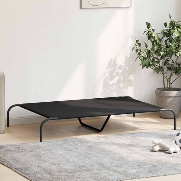 vidaXL løftet hundeseng 130x80x20 cm oxfordstof og stål sort