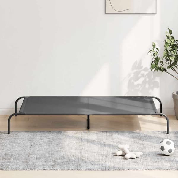 vidaXL Korotettu koiransänky harmaa 150x90x20 cm tekstiili ja teräs