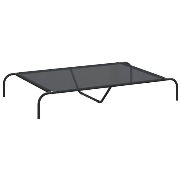 vidaXL Förhöjd hundbädd svart 130x80x20 cm textilene och stål