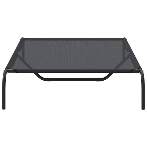 vidaXL Förhöjd hundbädd svart 130x80x20 cm textilene och stål