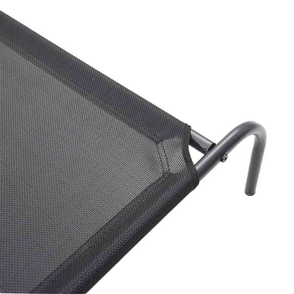 vidaXL Förhöjd hundbädd svart 130x80x20 cm textilene och stål