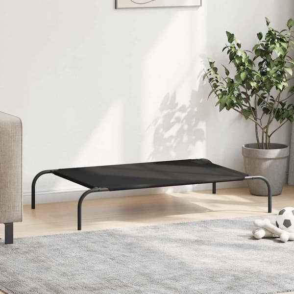 vidaXL Forhøyet hundeseng svart 110x65x20 cm oxfordstoff og stål