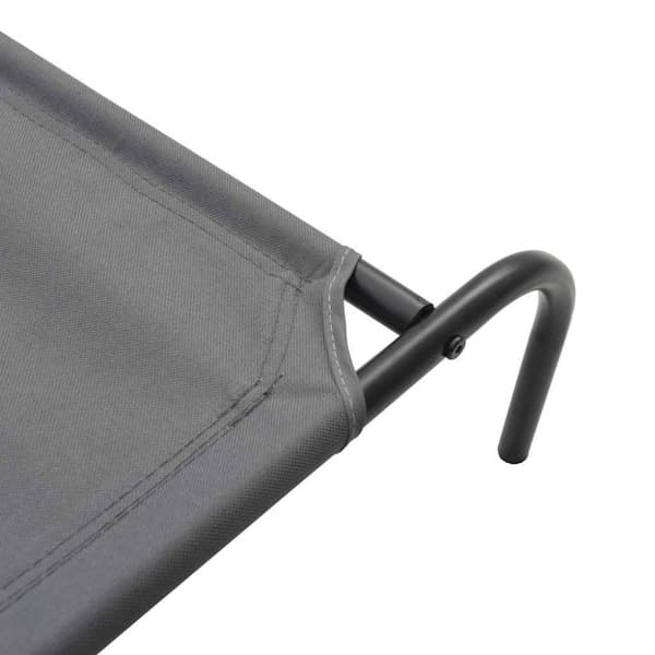 vidaXL Forhøyet hundeseng grå 90x50x20 cm oxfordstoff og stål
