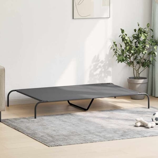 vidaXL Korotettu koiransänky harmaa 150x90x20 cm Oxford kangas teräs