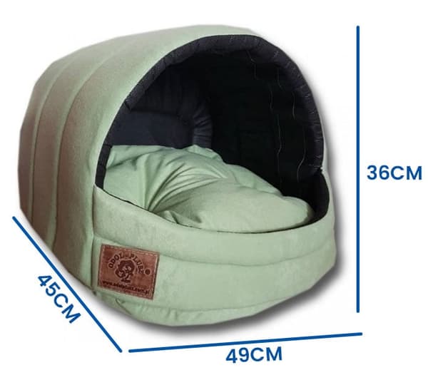 Lyxig liten hundsäng med memory foam & silikonkulmadrass - Matt grön