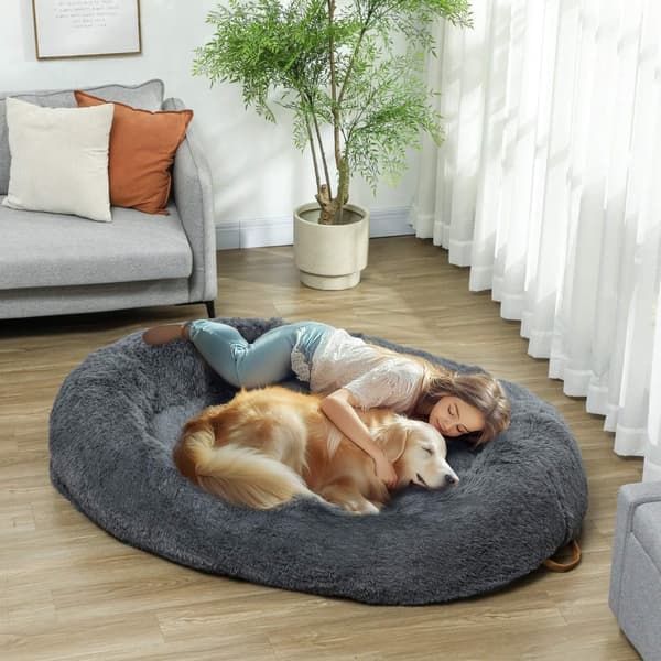 Rootz -koiran sänky - Pet -sohva - Pesevät kannet - kaksinkertainen mukavuus - 175 cm x 115 cm x 35cm, harmaa