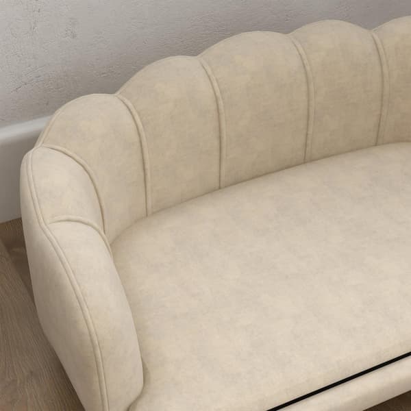 Rootz Dog Sofa Cat Bed - Pet Couch - Animal Lounger - Soft Velour Pushion - 98,5 cm x 60,5 cm x 35,5 cm - Elegant Shell Design