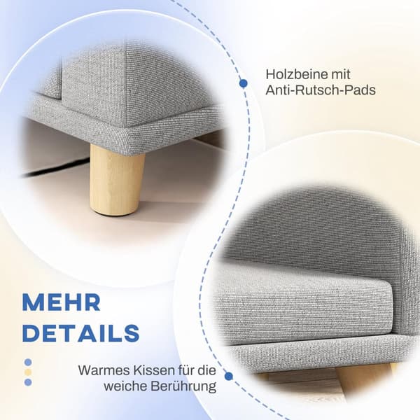 Rootz Dog Sofa - Dog Couch - Pet Bed - Optimal Comfort - 98 cm x 67 cm x 25 cm - Velegnet til store hunde op til 30 kg