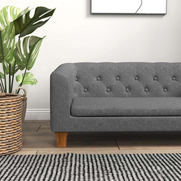 Rootz Dog Sofa - Pet Couch - Canine Lounge - Avtagbar kudde - Easy Clean - 96 x 60 x 42 cm grå