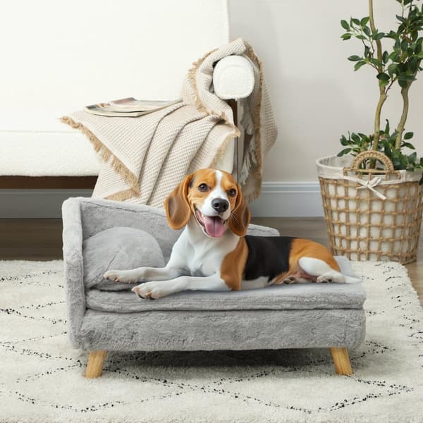 Rootz Dog -sohva - Pet -sohva - Koiran istuin - pehmeä muhkea mukavuus - 70 x 42,5 x 38,5 cm harmaa