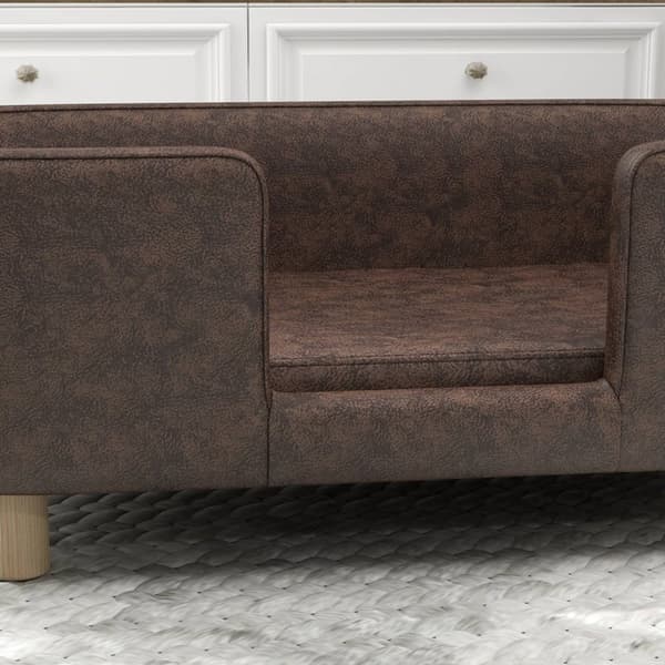 Rootz Pet Sofa Dog Pushion - Cat Bed - Plush Pet Lounger - Microfiber Comfort - 74 cm x 48,5 cm x 31 cm - Soft Edge & Træben til stabilitet