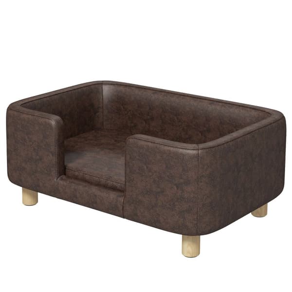 Rootz Pet Sofa Dog Pushion - Cat Bed - Plush Pet Lounger - Microfiber Comfort - 74 cm x 48,5 cm x 31 cm - Soft Edge & Træben til stabilitet