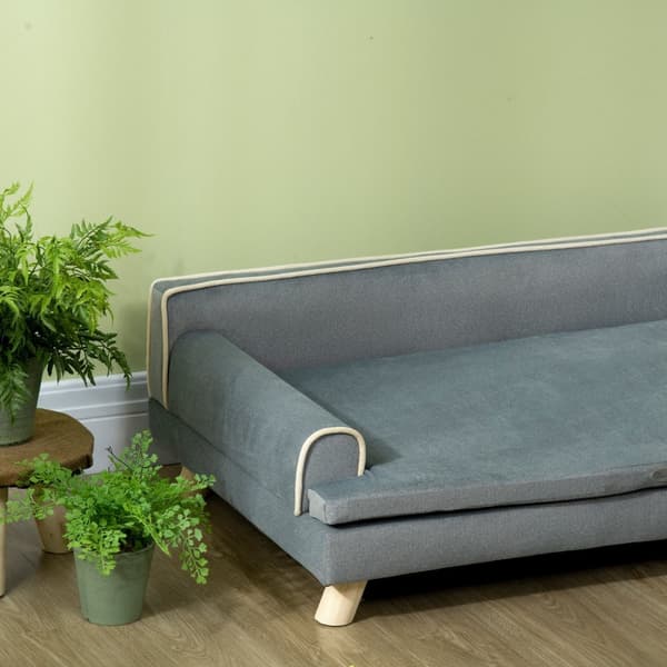 Rootz Scandinavian soffa för husdjur - hund soffa - kattbädd - mjuk kudde - 100 x 62 x 32 cm