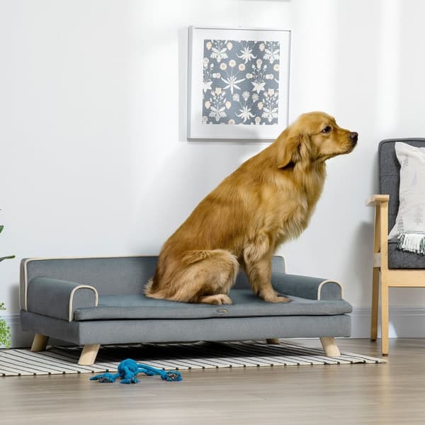 Rootz Scandinavian soffa för husdjur - hund soffa - kattbädd - mjuk kudde - 100 x 62 x 32 cm