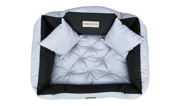 Hundeseng KINGDOG kennel 75x65 cm personlig vandtæt lysegrå