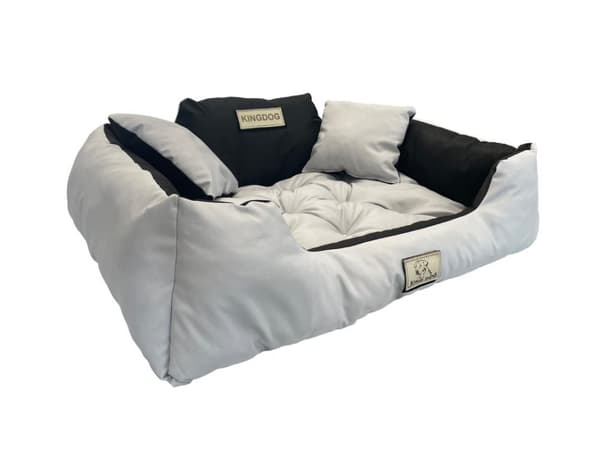 Koiran sänky KINGDOG 100x75 cm yksilöllinen vedenpitävä vaaleanharmaa