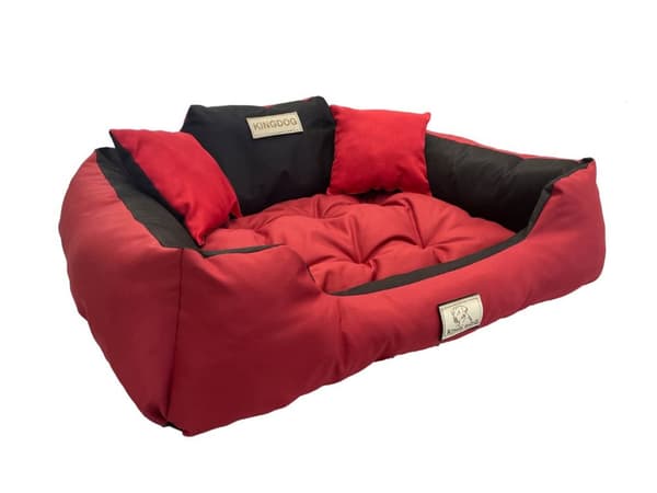 Koiran sänky KINGDOG 55x45 cm yksilöllinen vedenpitävä punainen