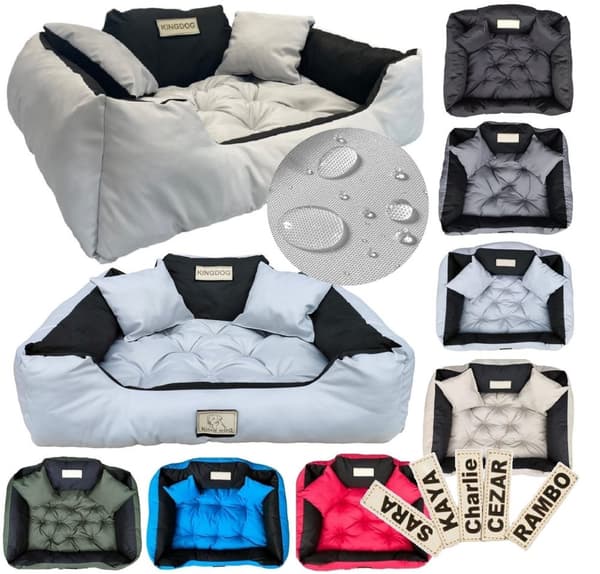 Koiran sänky KINGDOG kennel 55x45 cm yksilöllinen vedenpitävä vaaleanharmaa